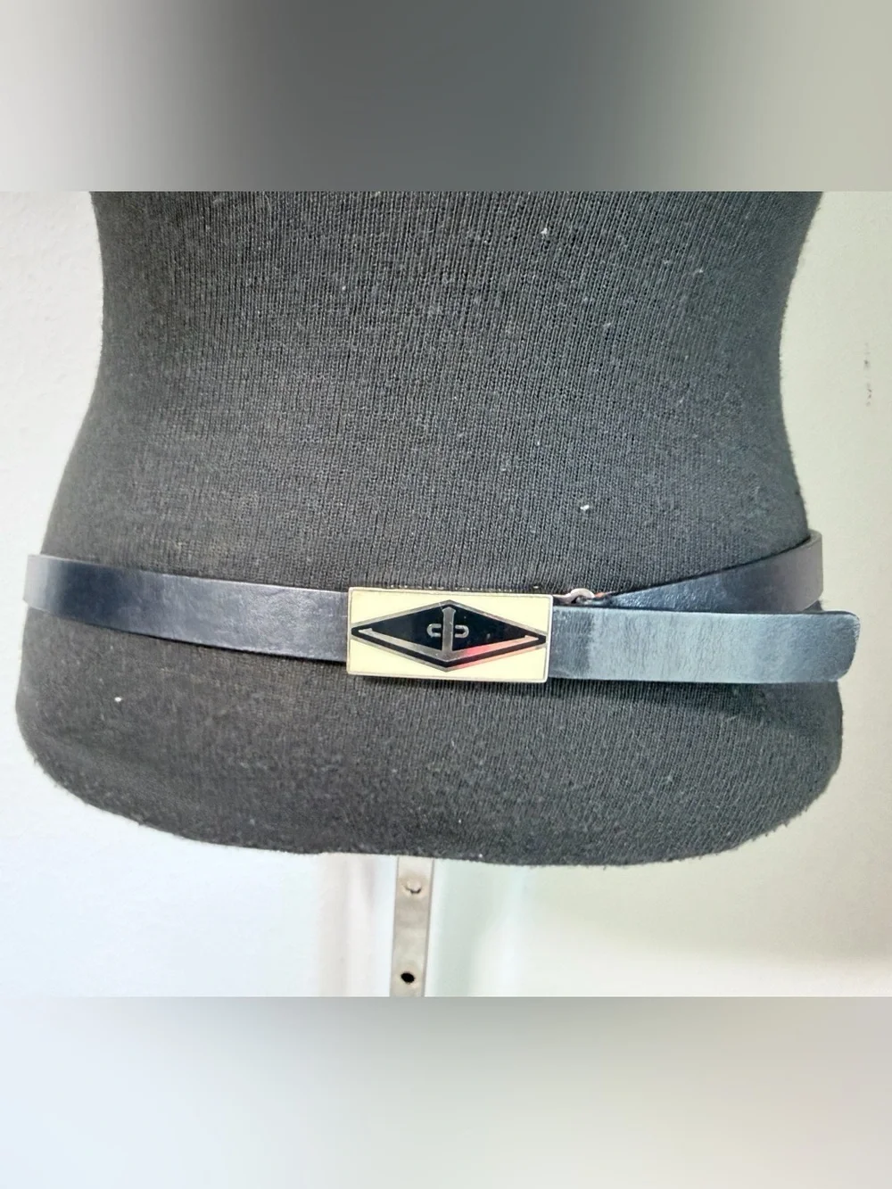 Vintage Mondi Sport Black Leather Belt Money Clip Buckle Made in Germany